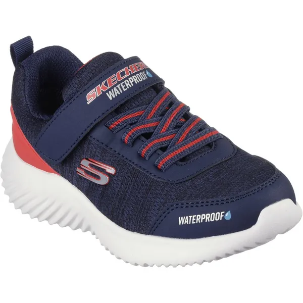 Image of Skechers Boys Bounder Dripper Drop Trainers UK Size 13 (EU 32) Navy Red SKE2381-NVRD-13