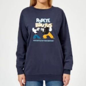 Image of Popeye Popeye Vs Brutus Womens Sweatshirt - Navy - M