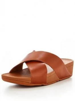 Image of Fitflop Lulu Cross Slide Sandal Tan