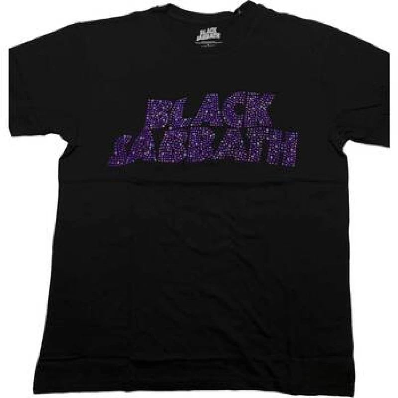 Image of Black Sabbath Black Sabbath Men Embellished Logo T-Shirt in Black Size: large Black L Male 5063300201565