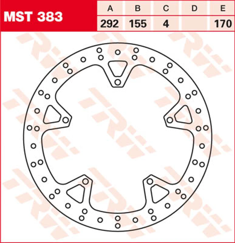 Image of TRW MST383 Brake disc Brake Disc (82)