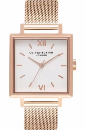 Image of Ladies Olivia Burton Big Dial Square Dials Watch OB16SS10
