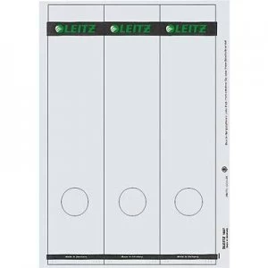 Image of Leitz Lever arch file labels 1687-00-85 39 x 285mm Paper Grey Permanent 75 pcs