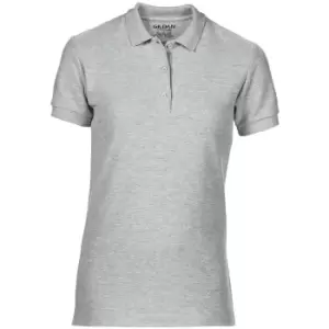 Image of Gildan Womens/Ladies Premium Cotton Sport Double Pique Polo Shirt (S) (Sport Grey (RS))