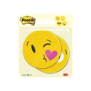 Image of Post-it Notes Emoji Shape 30 Sheets 70 x 70mm (Pack of 2) 7100236592
