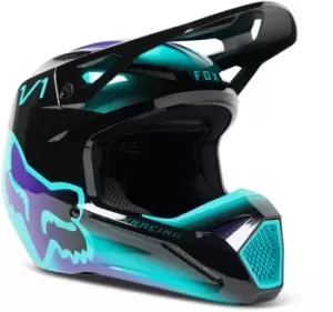 Image of FOX V1 Toxsyk Youth Motocross Helmet, Black Size M black, Size M