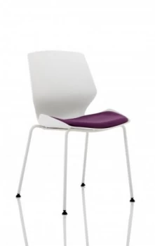 Image of Florence White Frame Visitor Chair in Tansy Purple KCUP1537