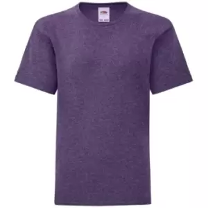 Image of Fruit Of The Loom Childrens/Kids Iconic T-Shirt (12-13 Years) (Heather Purple)