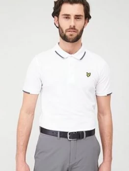 Image of Lyle & Scott Golf Andrew Polo Shirt - White, Size S, Men