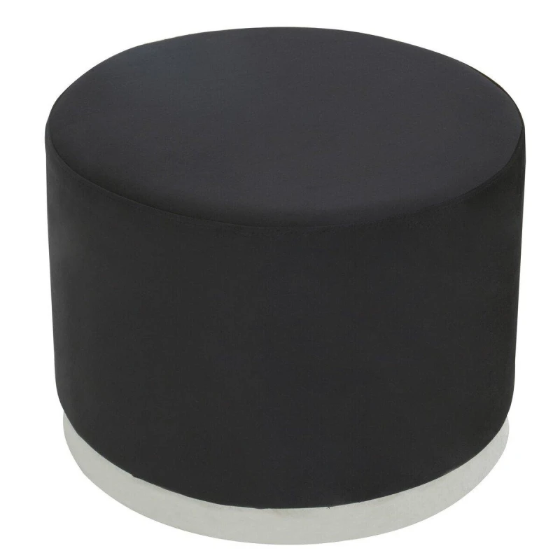 Image of Interiors by Premier Hagen Black And Silver Round Stool Black unisex One Size