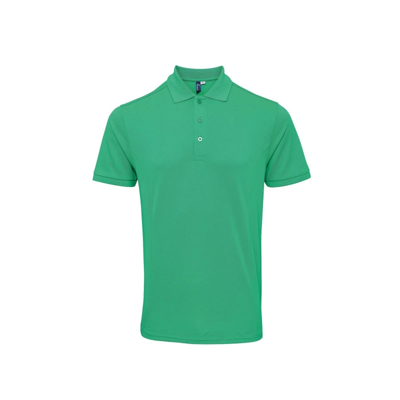 Image of Premier Premier Men Coolchecker Plus Pique Polo With CoolPlus in Green Size: Small Green S Male 5057819682380