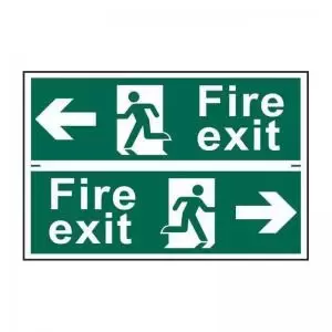 Image of Fire exit man running arrow leftright - PVC 300 x 200mm