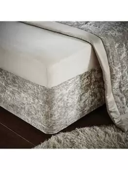 Image of Catherine Lansfield Crushed Velvet Divan Base Wrap - Champagne