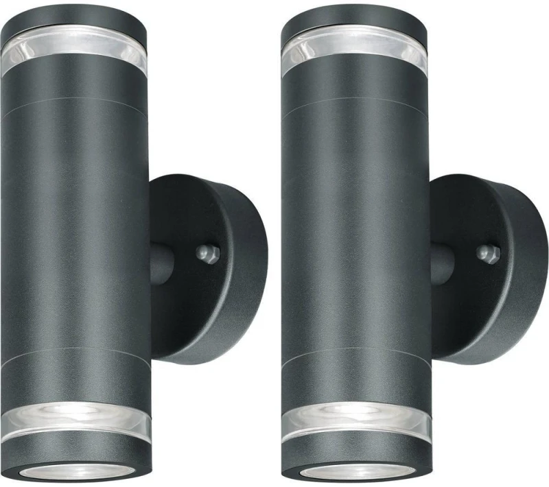 Image of 4LITE Marinus Range 4L2/2309 Smart LED Outdoor Wall Light - Anthracite, Twin Pack 5055189038776
