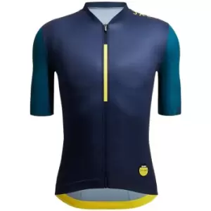 Image of Santini Maillot Jaune Tour De France 2022 Allez Short Sleeve Jersey - Blue