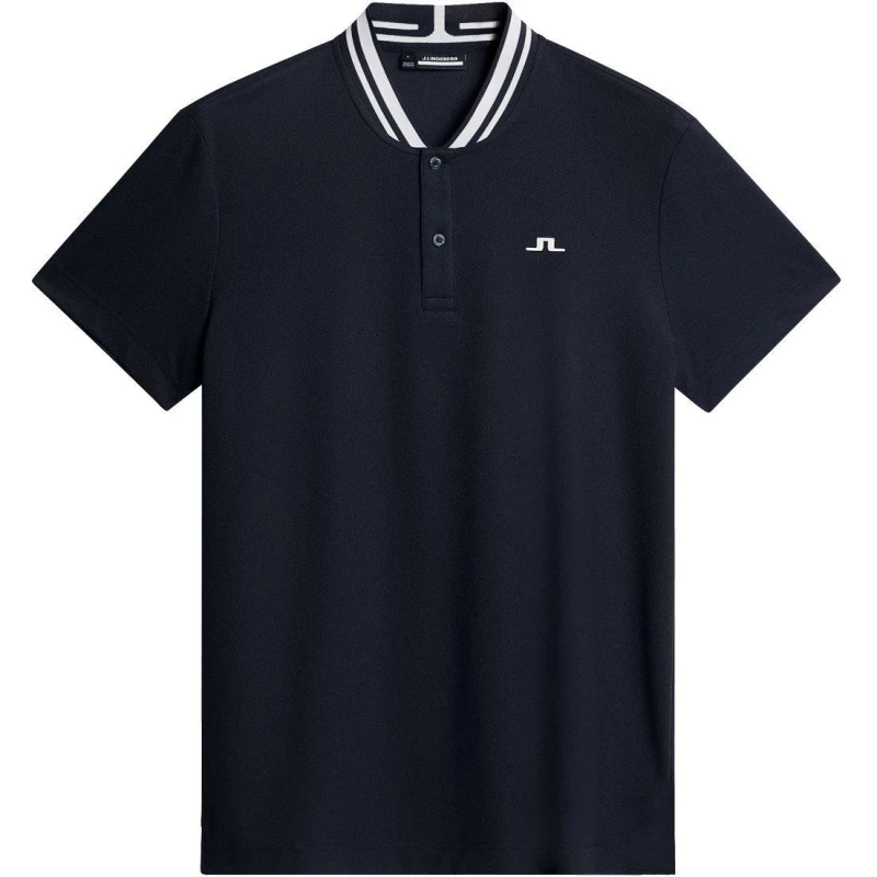 Image of J Lindeberg Golf Mens Tyson Short-Sleeve Performance Polo Shirt JL Navy male Small
