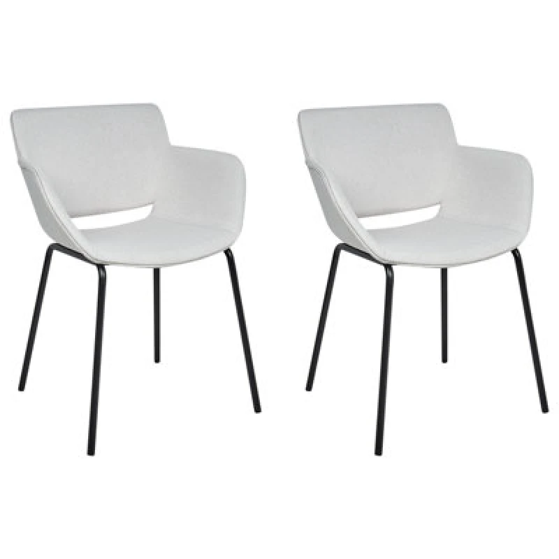Image of Beliani Set Of 2 Dining Chairs Axtel Light Grey