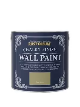 Image of Rust-Oleum Chalky Finish Wall Paint In Sage Green - 2.5-Litre Tin