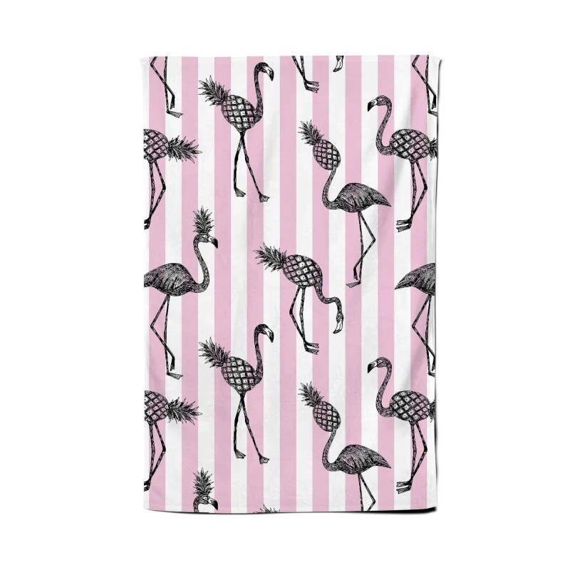 Image of Warren Reed - Designer Pineapple Flamingo Tea Towel in Pink Pink Unisex