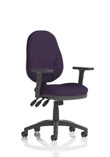 Image of Eclipse XL III Eclipse XL Lever Task Operator Chair Bespoke With Height Adjustable Arms In Purple KCUP0892