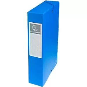 Image of Exacompta Elasticated Box File 60mm, A4, Blue, Pack of 8