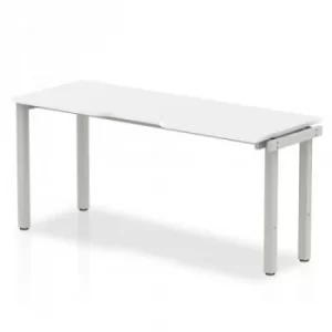 Image of Trexus Bench Desk Single Extension Silver Leg 1400x800mm White Ref