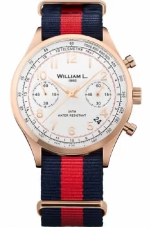Image of Mens William L 1985 Vintage Chrono Chronograph Watch WLOR01BCORRNBR