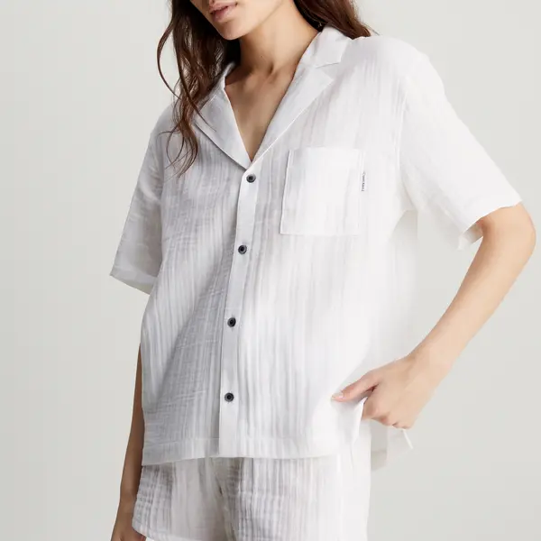 Image of Calvin Klein Textured Cotton-Gauze shirt - M