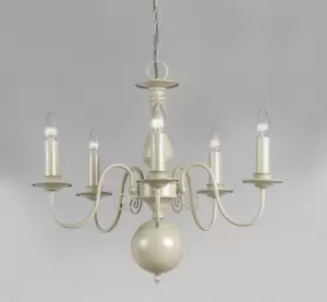 Image of Bologna Flemish Cream 5 Arm Chandelier