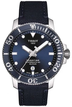 Image of Tissot Seastar 1000 Powermatic Blue Fabric Strap Blue Watch