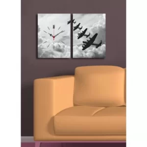Image of 2P3040CS-131 Multicolor Decorative Canvas Wall Clock (2 Pieces)