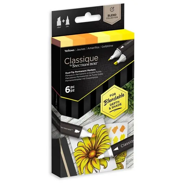 Image of Spectrum Noir Classique Blend Marker Pen Set Yellows Set of 6