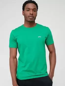 Image of BOSS Tee Curved Regular Fit T-Shirt-Open Green Size M Men