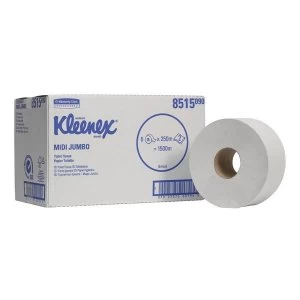 Image of Kleenex Ultra Jumbo Toilet Tissue 625 Sheet Rolls 2 Ply 400x94mm White Pack of 6