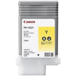 Image of Canon PFI102 Yellow Ink Cartridge