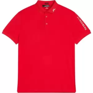 Image of J Lindeberg Golf Tech Polo Shirt - Red