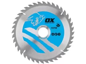Image of OX Tools OX-TCTW-2503040 OX Wood Cutting Circular Saw Blade 250mm x 30 x 40T ATB