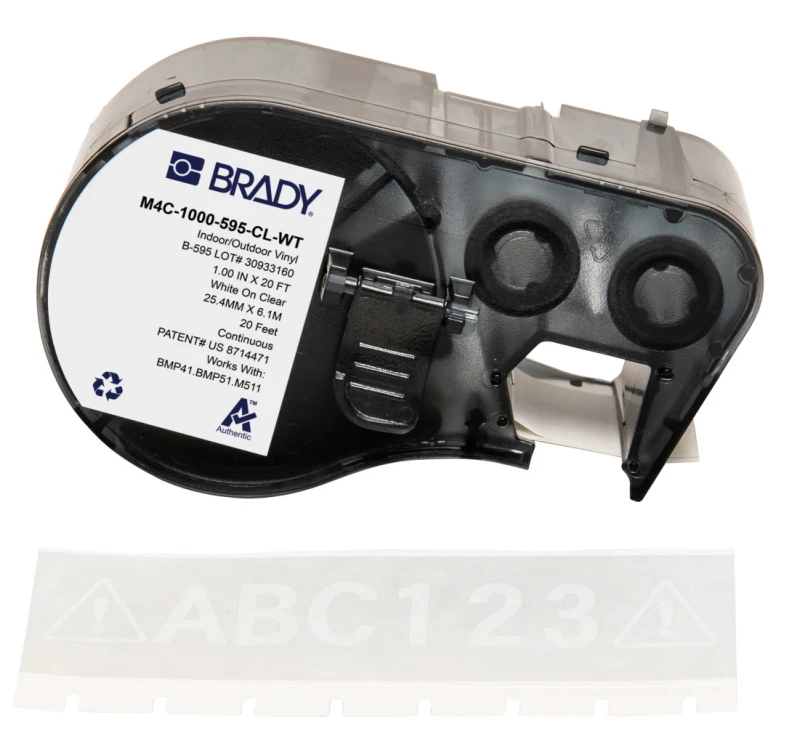 Image of Brady M4C-1000-595-CL-WT printer label Translucent. White Self-adhesiv