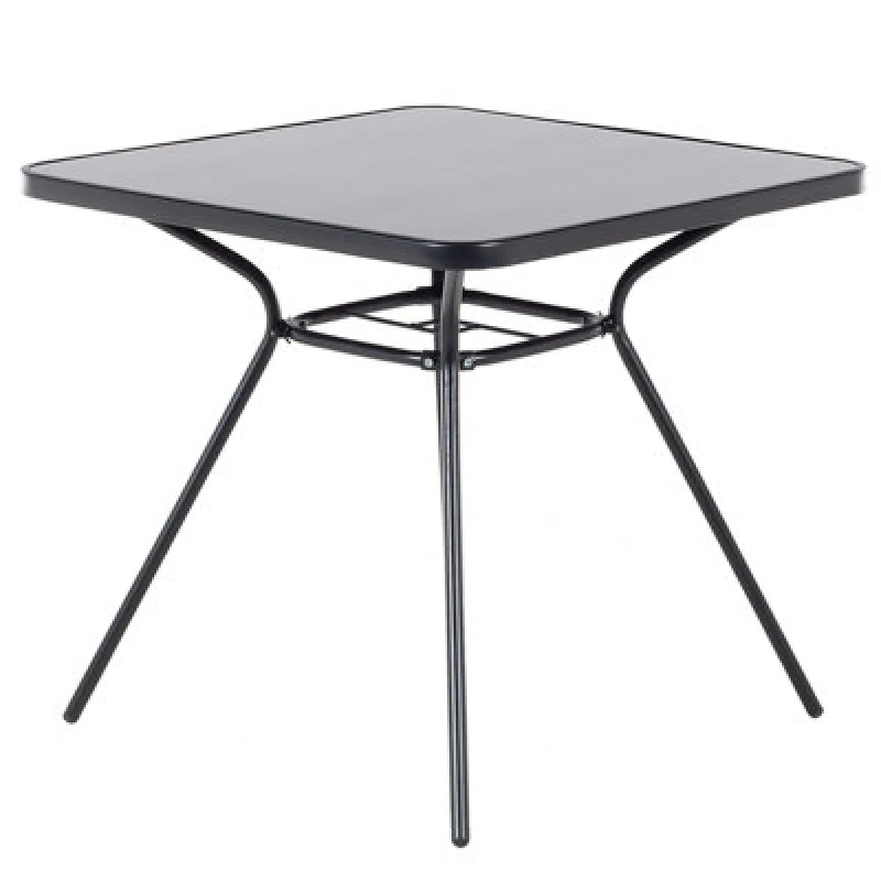 Image of Beliani Bistro Table Livo 80 Cm 80 Cm Glass Black
