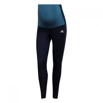 Image of adidas Designed To Move 7/8 Sport Tights (Maternity) Wome - Legend Ink / Orbit Indigo / Wh