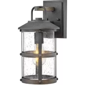 Image of Elstead Quintessentiale - Quintiesse Hinkley Lakehouse Outdoor Wall Lantern Aged Zinc with Driftwood Grey, IP44