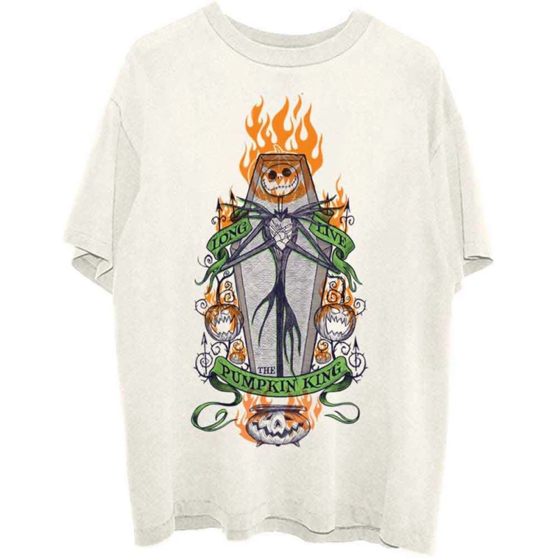 Image of Disney Orange Flames Pumpkin King T Shirt Multi unisex