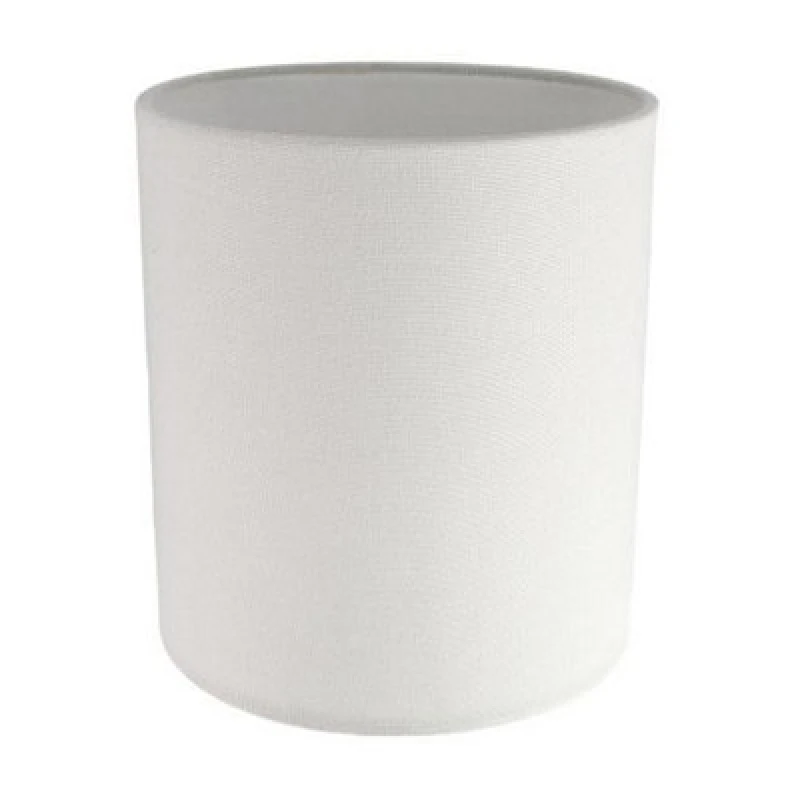 Image of Happy Homewares Contemporary And Elegant Ivory White Linen Fabric 18Cm High Cylinder Lamp Shade