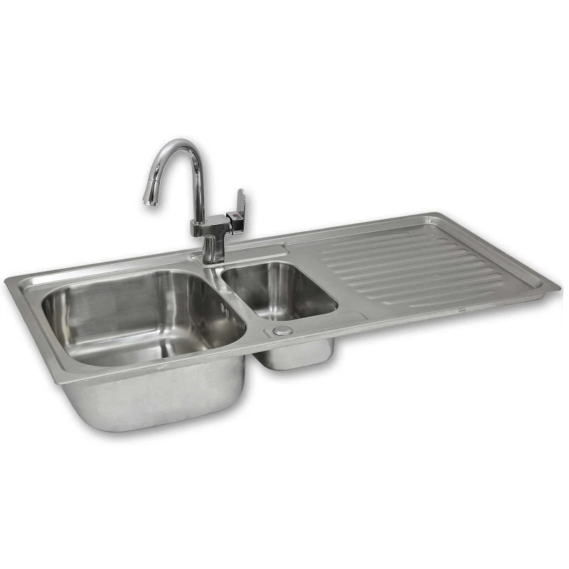 Image of Monster Shop Premium Stainless Steel Kitchen Sink & Confetti Tap, Silver 10451