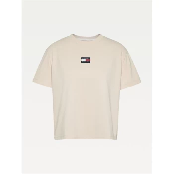 Image of Tommy Jeans Centre Badge T Shirt - SMOOTH STNE ABI