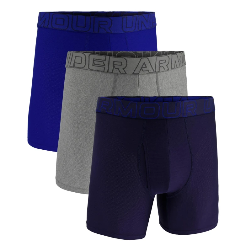 Image of Under Armour Mens Performance Mesh Boxers Royal/Steel/Nvy male Small