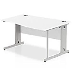 Image of Impulse Cable Managed 1400 Right Hand Wave Desk White