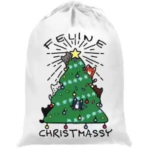 Image of Grindstore Feline Christmassy Santa Sack (One Size) (White) - White