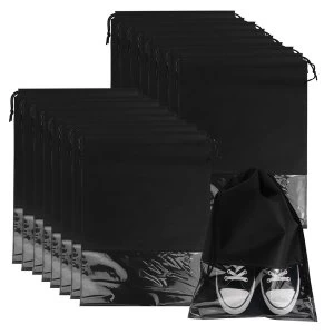 Image of Travel Shoe Bags - Set of 18 Pukkr Black