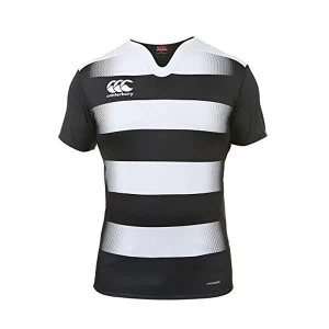 Image of Canterbury Boys Vapodri Challenge Hooped Rugby Training Jersey, Black, 10 Years